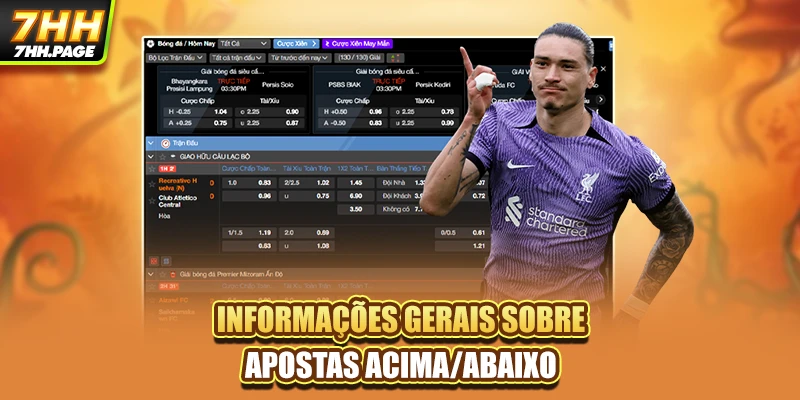 Informações gerais sobre apostas acima/abaixo