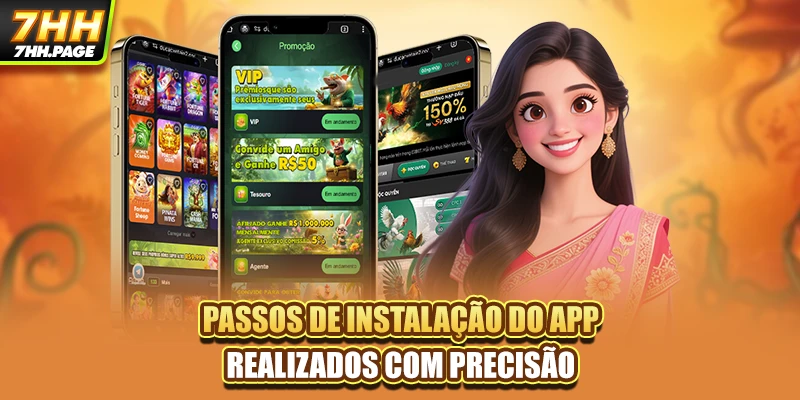 Passos de instalação do app realizados com precisão